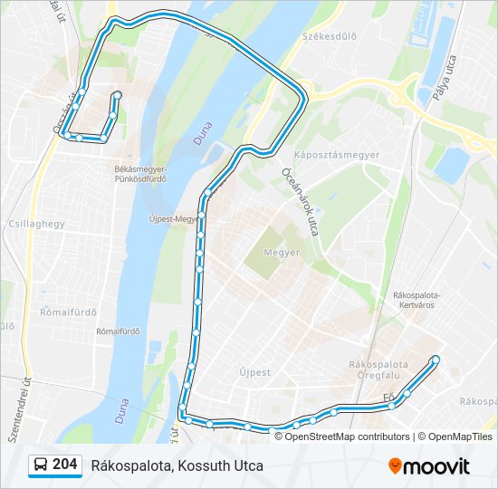 204 bus Line Map