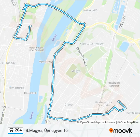 204 Bus Line Map
