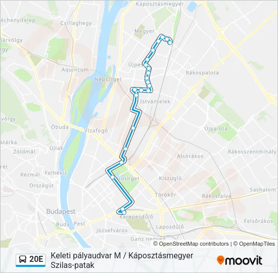 20E Bus Line Map
