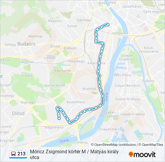 213 bus Line Map