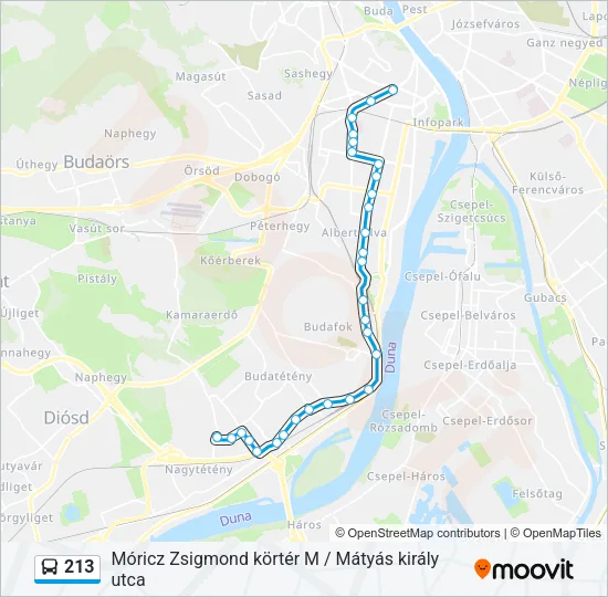213 Bus Line Map