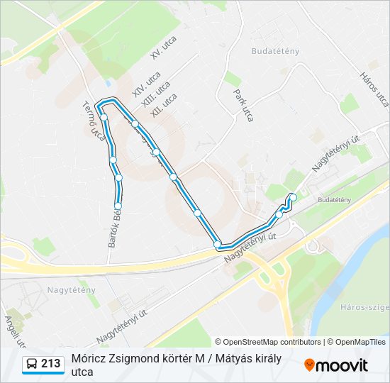 213 autóbusz Vonal Térkép