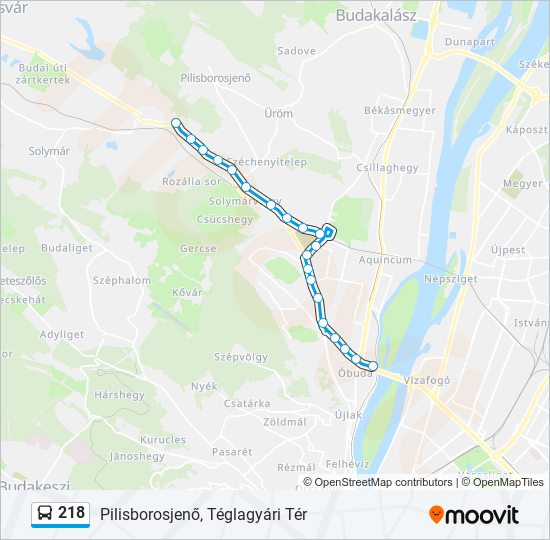 218 bus Line Map