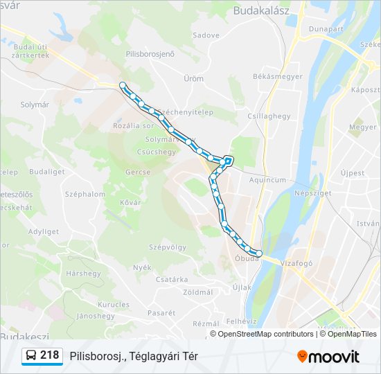 218 autóbusz Vonal Térkép
