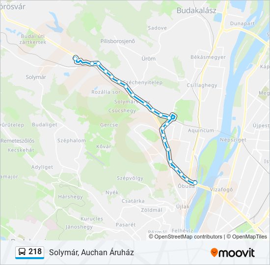 218 autóbusz Vonal Térkép