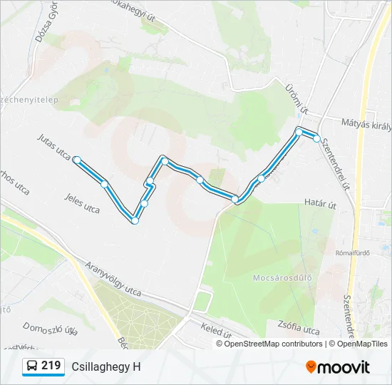 219 Bus Line Map