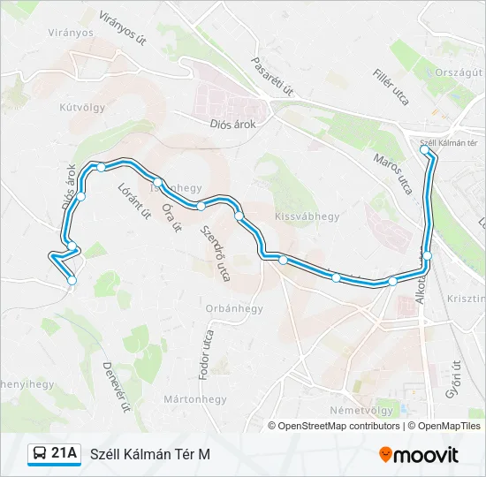21A Bus Line Map