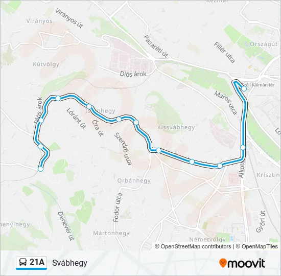 21A Bus Line Map