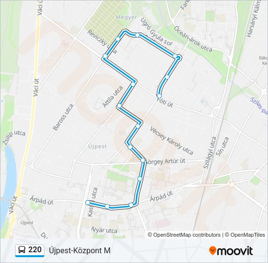 220 autóbusz Vonal Térkép