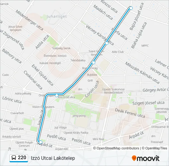 220 Bus Line Map