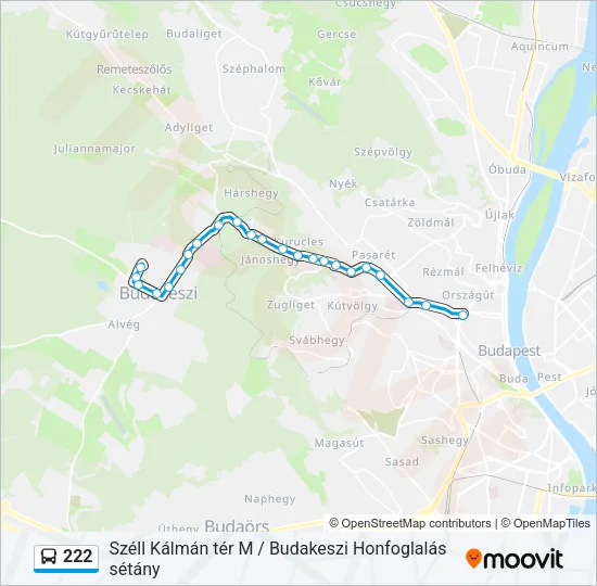 222 Bus Line Map