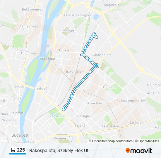 225 bus Line Map