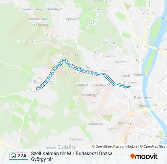 22A Bus Line Map
