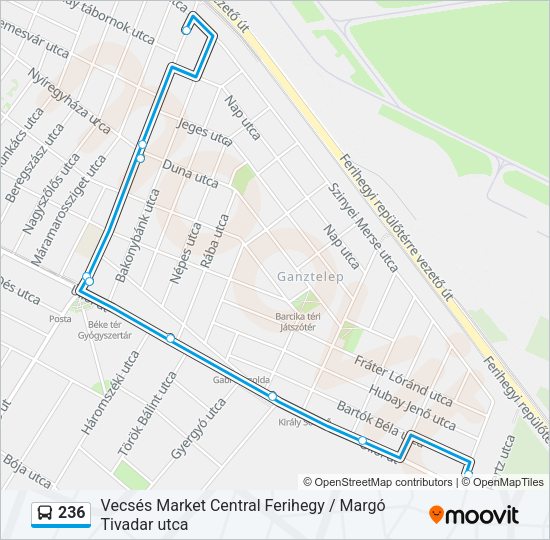 236 autóbusz Vonal Térkép