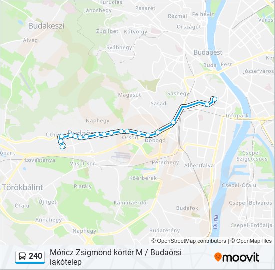 240 autóbusz Vonal Térkép