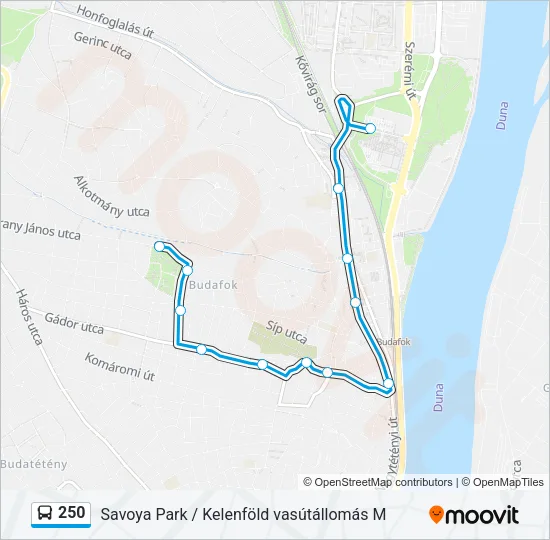 250 Bus Line Map
