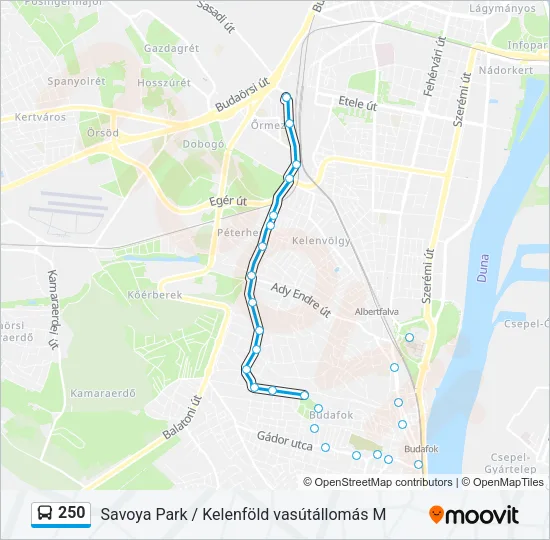 250 Bus Line Map