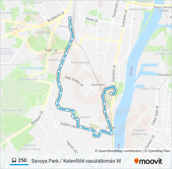250 Bus Line Map