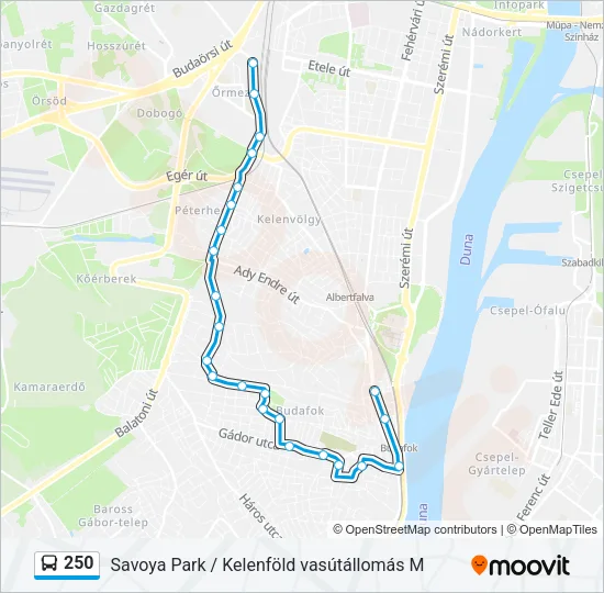 250 Bus Line Map