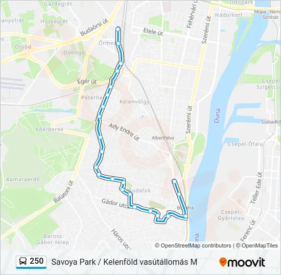 250 Bus Line Map