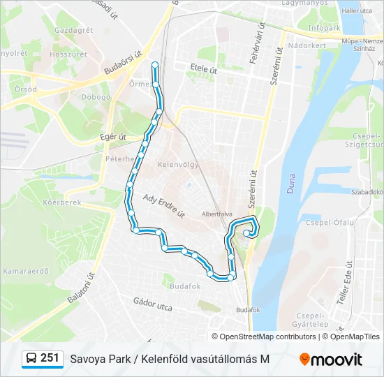 251 Bus Line Map