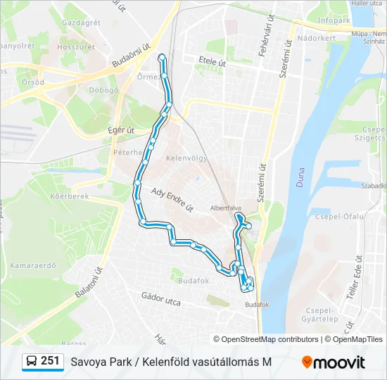 251 Bus Line Map
