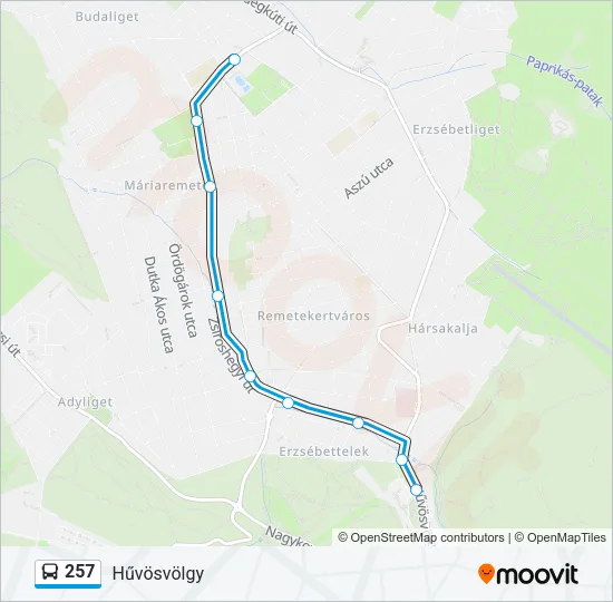 257 Bus Line Map