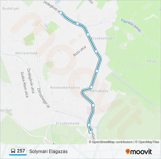 257 Bus Line Map
