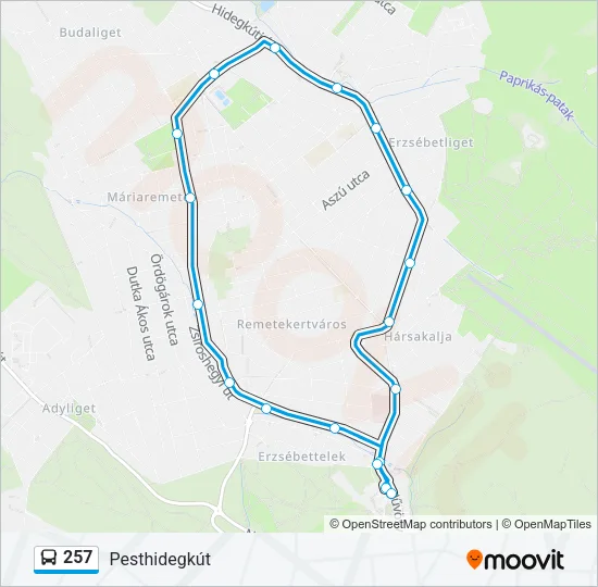 257 Bus Line Map