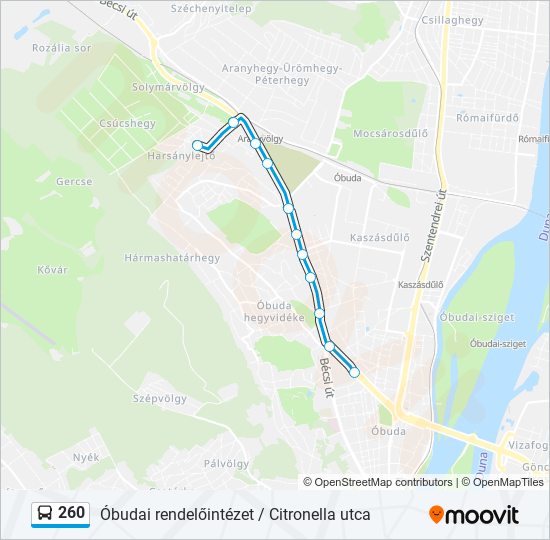 260 bus Line Map