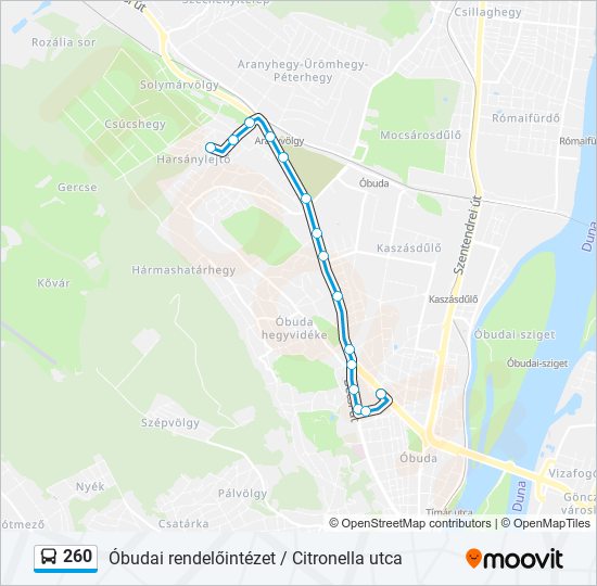 260 bus Line Map