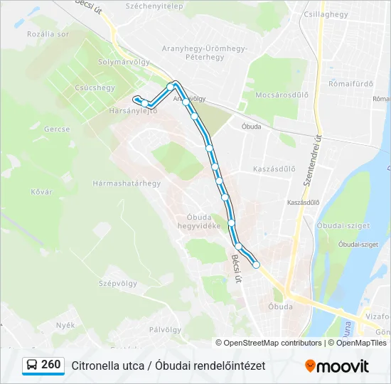 260 Bus Line Map