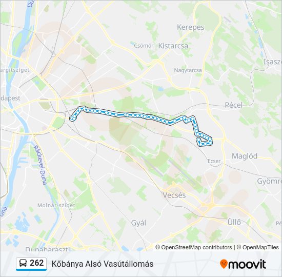 262 bus Line Map