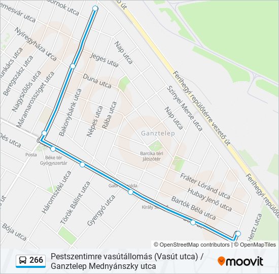 266 bus Line Map