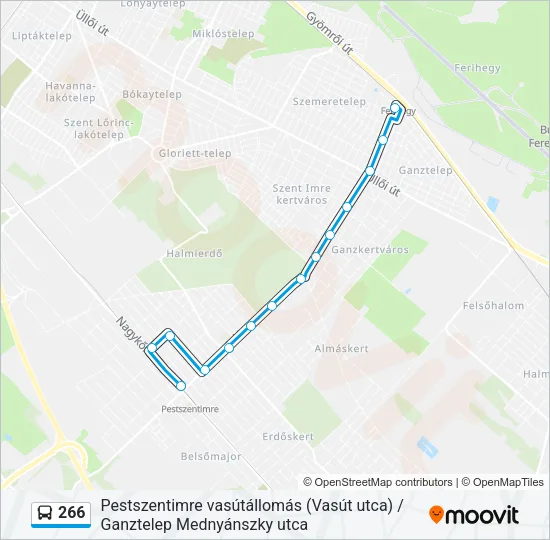266 Bus Line Map