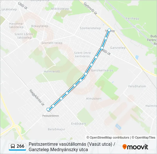 266 Bus Line Map