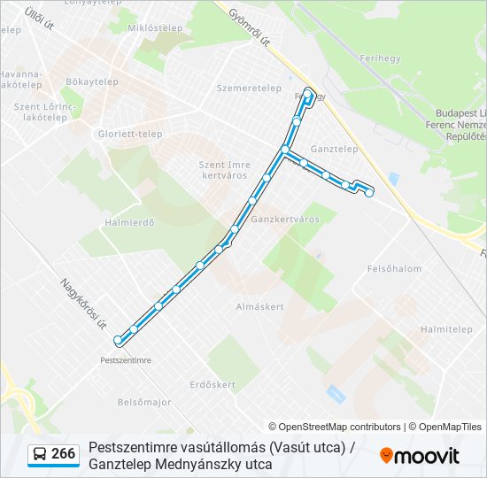 266 bus Line Map