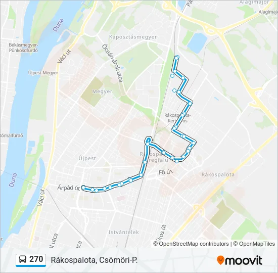 270 autóbusz Vonal Térkép