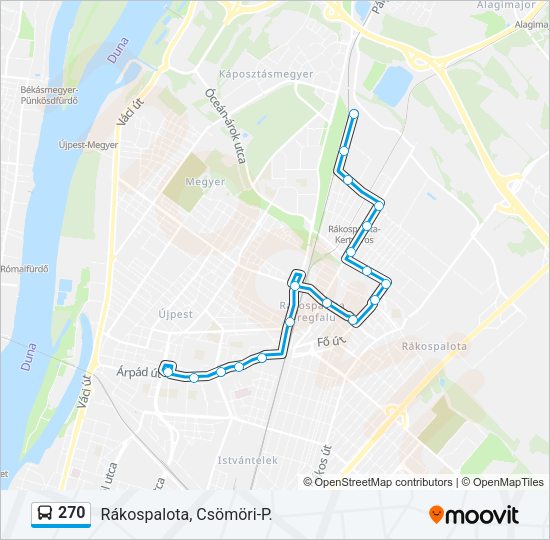 270 autóbusz Vonal Térkép