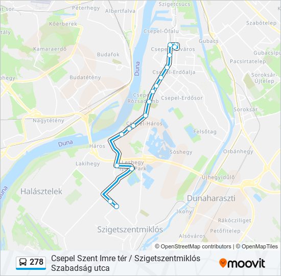 278 bus Line Map