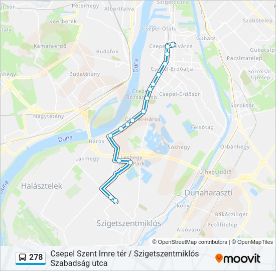 278 autóbusz Vonal Térkép