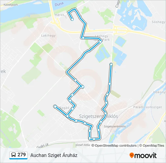 279 Bus Line Map