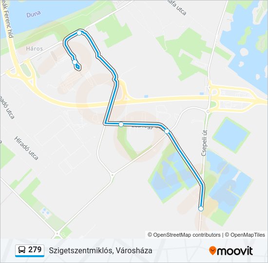 279 autóbusz Vonal Térkép