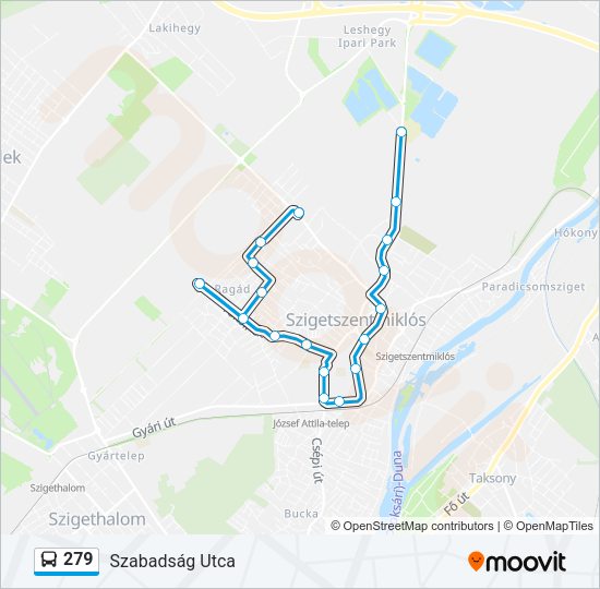 279 autóbusz Vonal Térkép