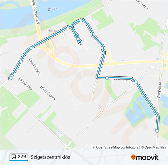 279 autóbusz Vonal Térkép