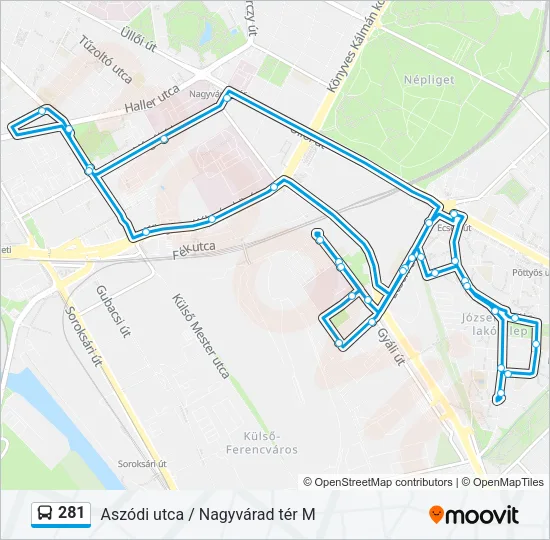 281 Bus Line Map