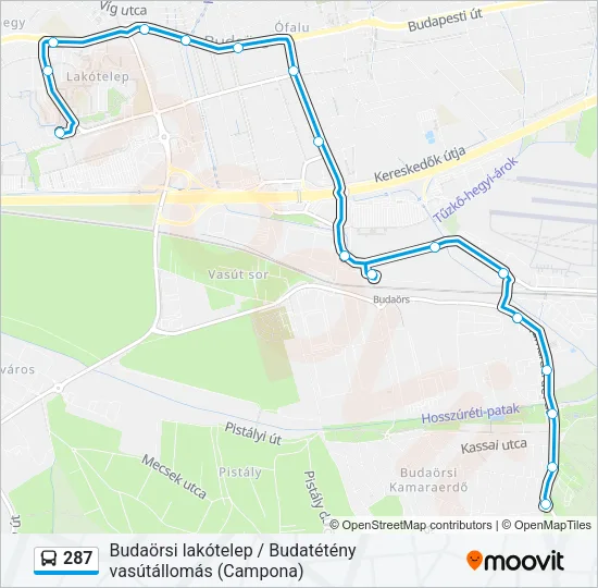 287 Bus Line Map