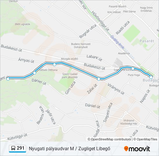291 bus Line Map