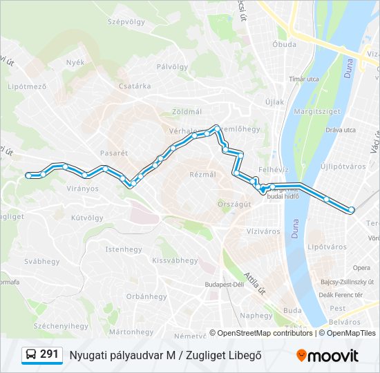 291 autóbusz Vonal Térkép