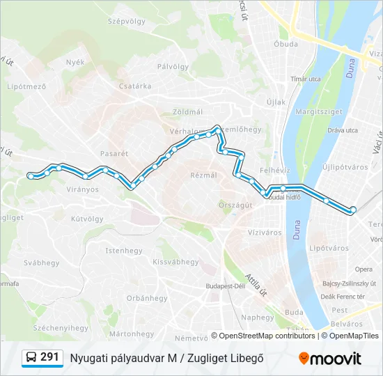 291 Bus Line Map
